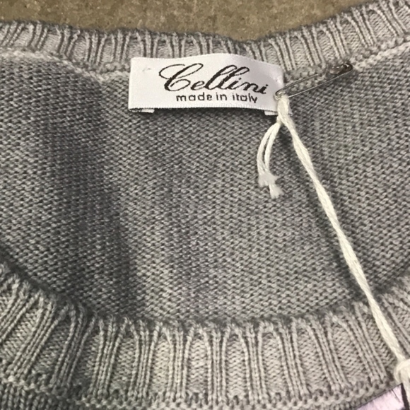 Cellini Italian Wool Light Grey Sweater 58 - Picture 5 of 6